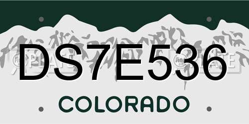 DS7E536 Colorado License Plate