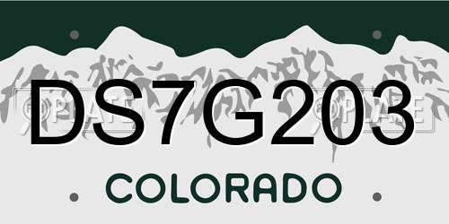 DS7G203 Colorado License Plate