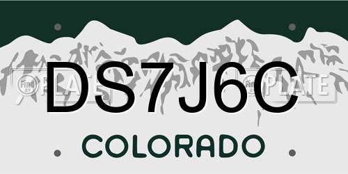 DS7J6C Colorado License Plate