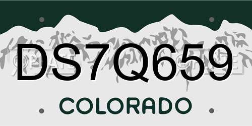 DS7Q659 Colorado License Plate