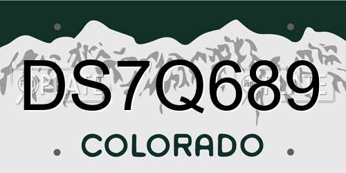DS7Q689 Colorado License Plate