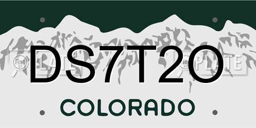 DS7T2O Colorado License Plate