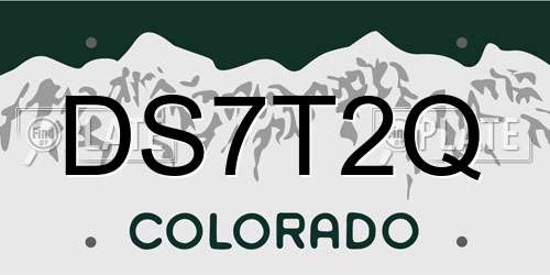 DS7T2Q Colorado License Plate