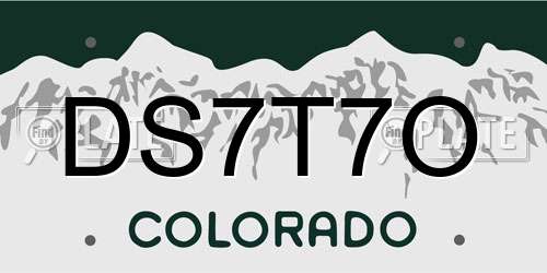 DS7T7O Colorado License Plate