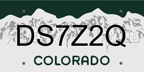 DS7Z2Q Colorado License Plate