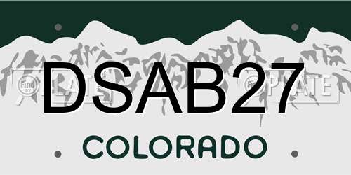 DSAB27 Colorado License Plate