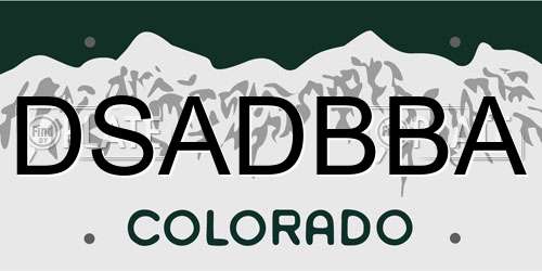 DSADBBA Colorado License Plate