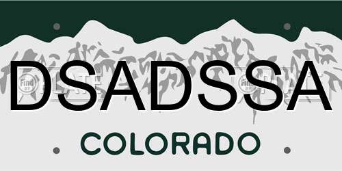 DSADSSA Colorado License Plate