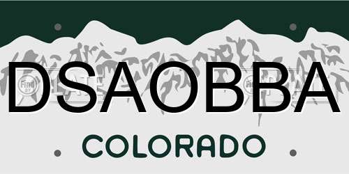 DSAOBBA Colorado License Plate