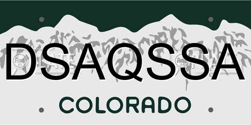 DSAQSSA Colorado License Plate