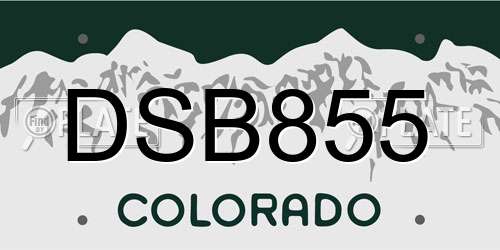 DSB855 Colorado License Plate