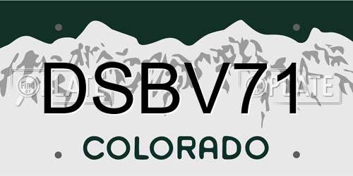 DSBV71 Colorado License Plate