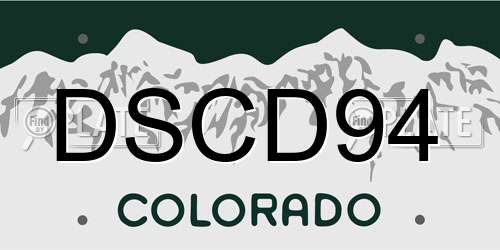 DSCD94 Colorado License Plate