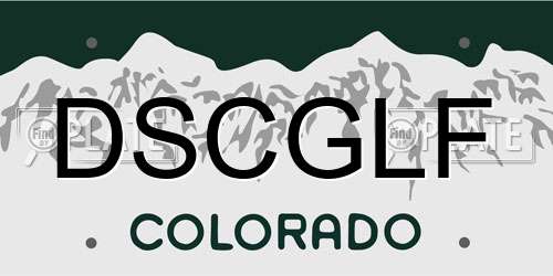 DSCGLF Colorado License Plate