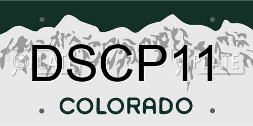 DSCP11 Colorado License Plate