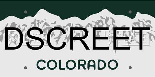 DSCREET Colorado License Plate