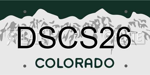 DSCS26 Colorado License Plate