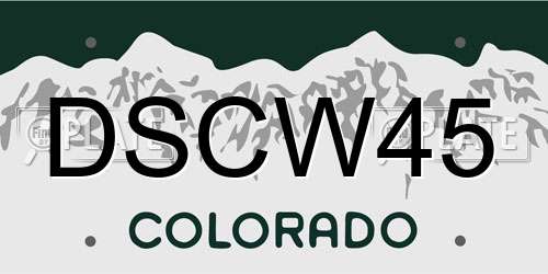 DSCW45 Colorado License Plate