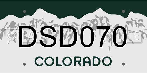 DSD070 Colorado License Plate