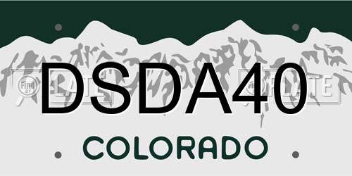 DSDA40 Colorado License Plate