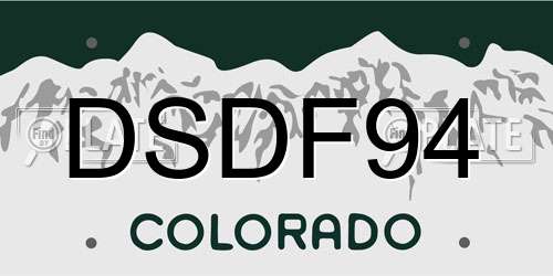 DSDF94 Colorado License Plate