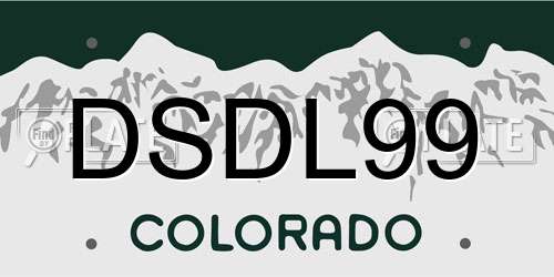DSDL99 Colorado License Plate
