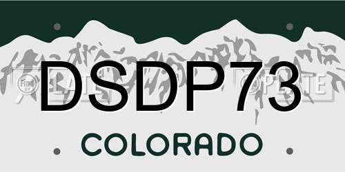 DSDP73 Colorado License Plate
