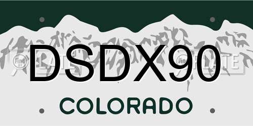 DSDX90 Colorado License Plate