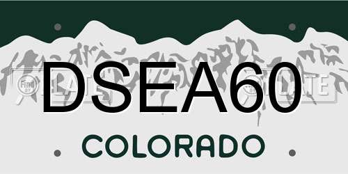 DSEA60 Colorado License Plate