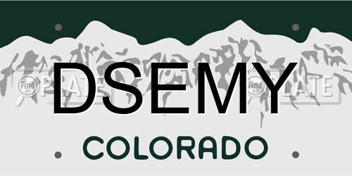 DSEMY Colorado License Plate