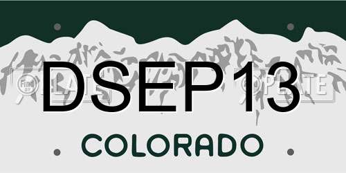 DSEP13 Colorado License Plate