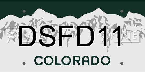 DSFD11 Colorado License Plate