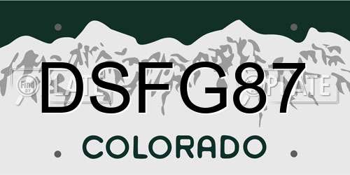 DSFG87 Colorado License Plate