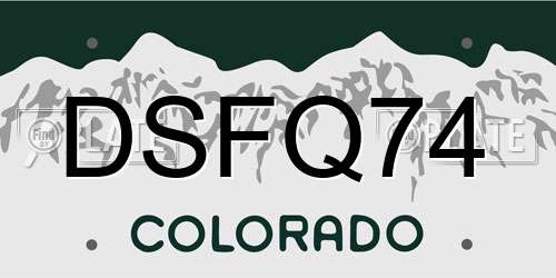 DSFQ74 Colorado License Plate