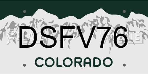 DSFV76 Colorado License Plate