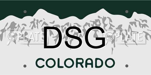 DSG Colorado License Plate