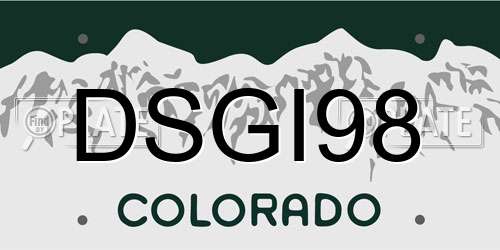 DSGI98 Colorado License Plate