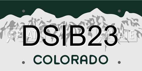 DSIB23 Colorado License Plate