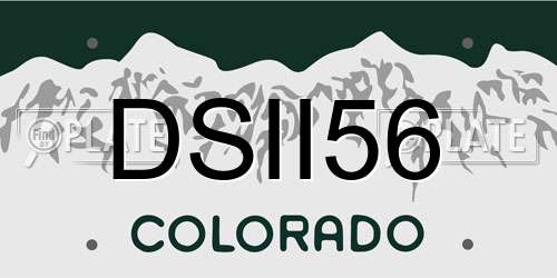 DSII56 Colorado License Plate