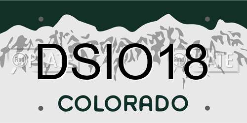DSIO18 Colorado License Plate