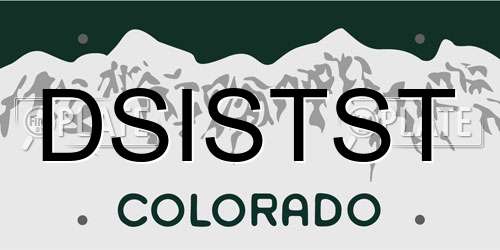 DSISTST Colorado License Plate