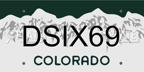 DSIX69 Colorado License Plate