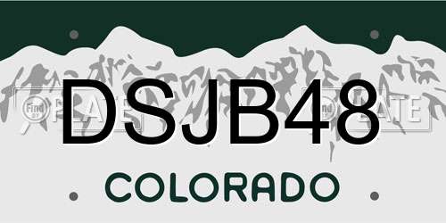 DSJB48 Colorado License Plate