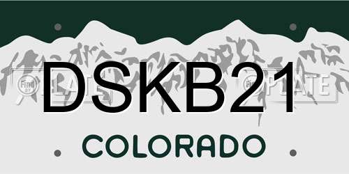 DSKB21 Colorado License Plate