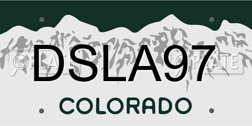 DSLA97 Colorado License Plate