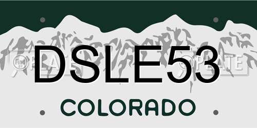 DSLE53 Colorado License Plate