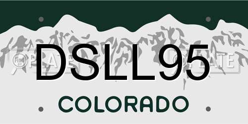 DSLL95 Colorado License Plate