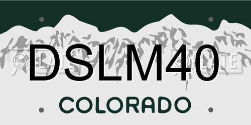 DSLM40 Colorado License Plate