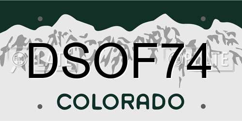 DSOF74 Colorado License Plate