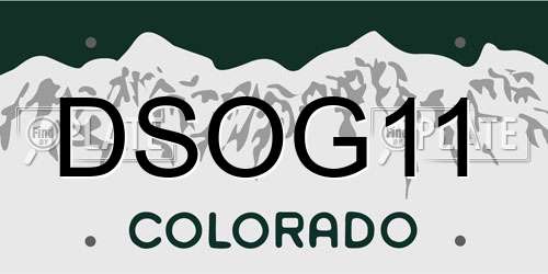 DSOG11 Colorado License Plate